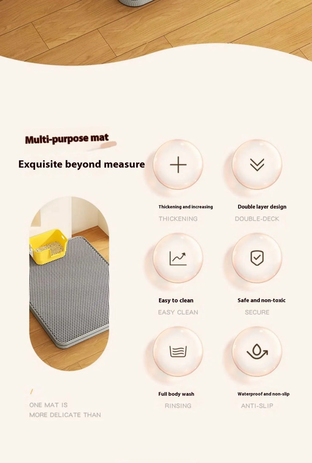Premium Non-Slip Cat Litter Mat